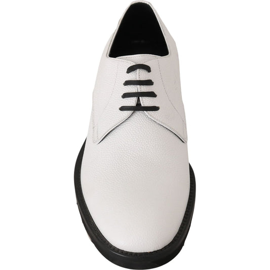 Dolce & Gabbana White Leather Derby Dress Formal Shoes MV2173-39