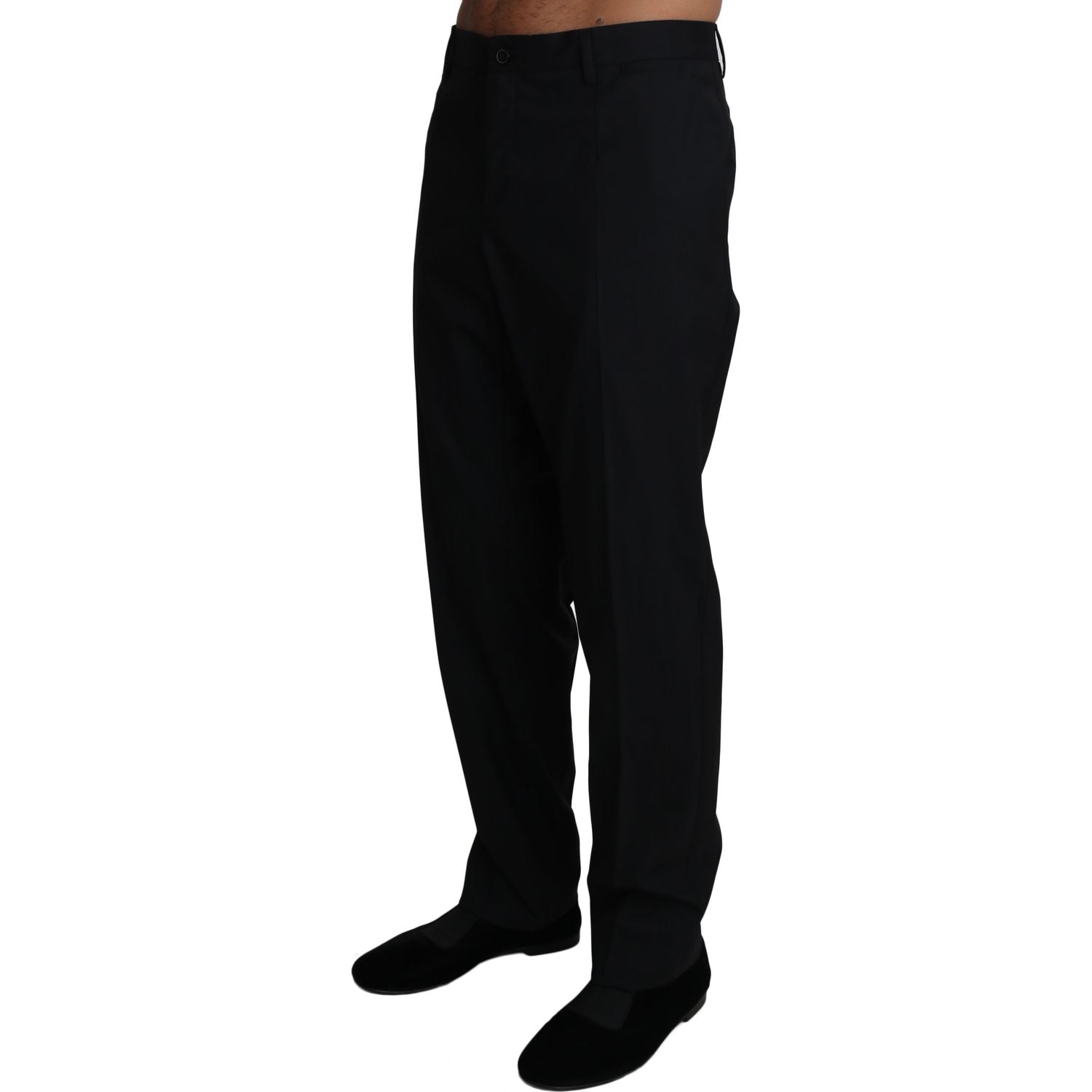 Dolce & Gabbana Black Wool Stretch Dress Trousers Pants