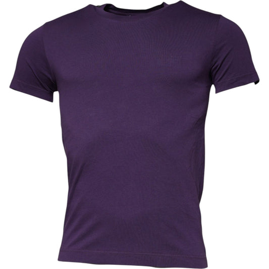 Dolce & Gabbana Violet Cotton Crew Neck Short Sleeve T-shirt TSH87673-44