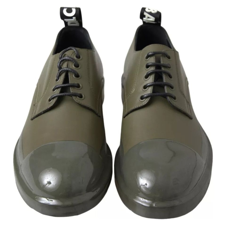 Dolce & Gabbana Green Leather Rubber Sole Dress Shoes MV5063-41
