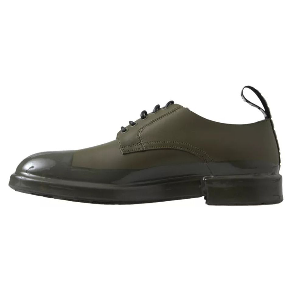 Dolce & Gabbana Green Leather Rubber Sole Dress Shoes MV5063-41