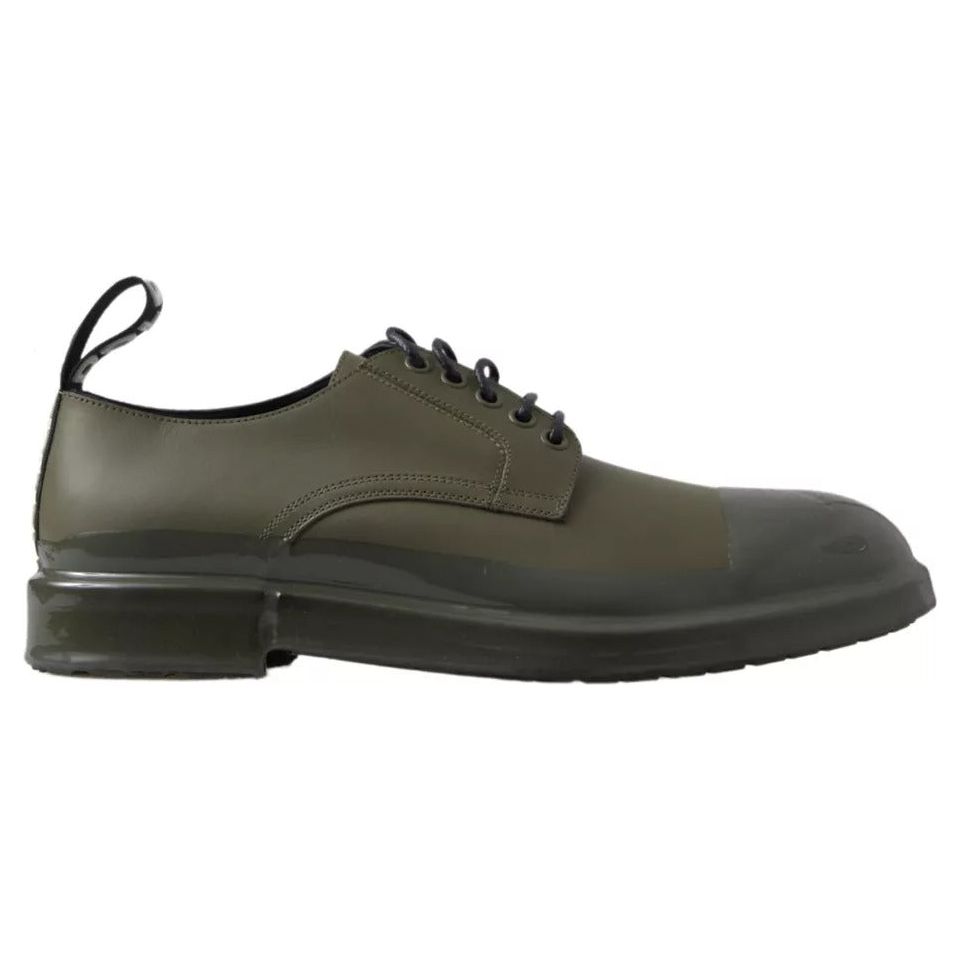 Dolce & Gabbana Green Leather Rubber Sole Dress Shoes MV5063-41