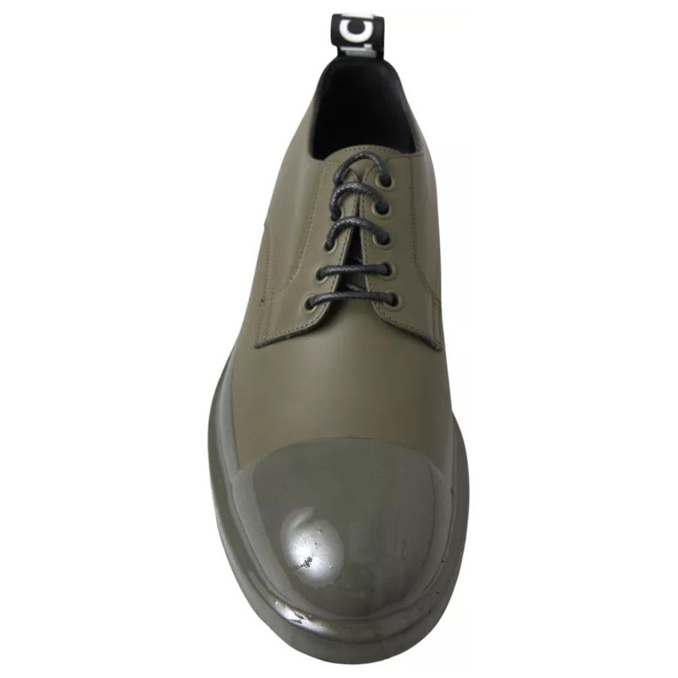 Dolce & Gabbana Green Leather Rubber Sole Dress Shoes MV5063-41