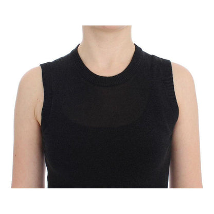 Dolce & Gabbana Black Sleeveless Crewneck Vest Pullover