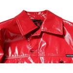 Dolce & Gabbana Red Polyester Button Down Collared Jacket JKT3875-48