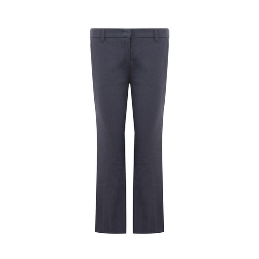 Lardini Blue Linen Casual Pants Lardini