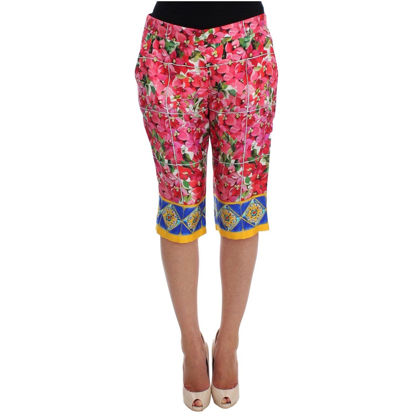 Dolce & Gabbana Multicolor Floral Knee Capris Shorts Pants