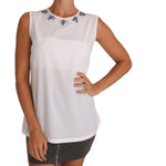Dolce & Gabbana White Silk Crystal Embellished Fly T-shirt TSH2344-40