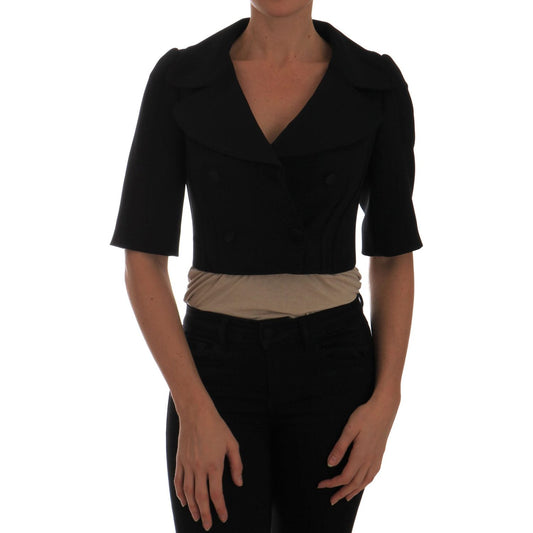 Dolce & Gabbana Black Short Croped Jacket Blazer