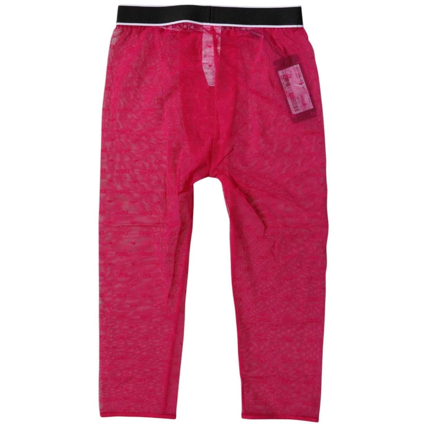 Dolce & Gabbana Fuchsia DG Logo Nylon Cropped Tights Underwear BIK1976-2