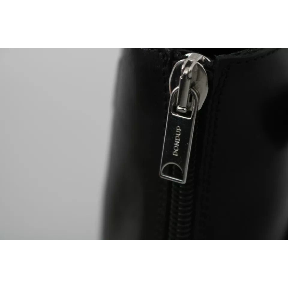 Dondup Black Fashion Buckled Zipper Ankle Boots Shoes