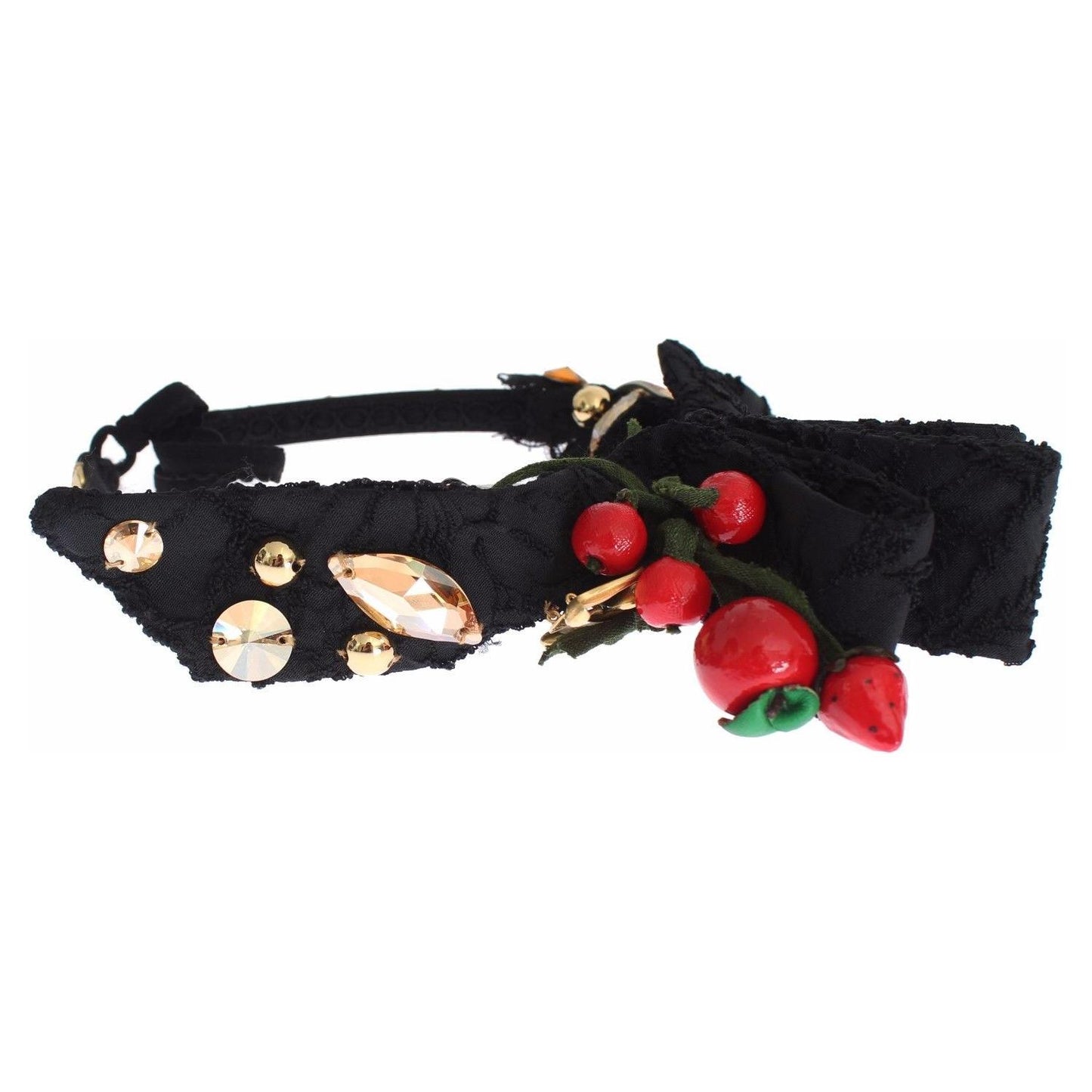 Dolce & Gabbana Diadem Headband Tiara Berry Fruit Crystal Bow Hair