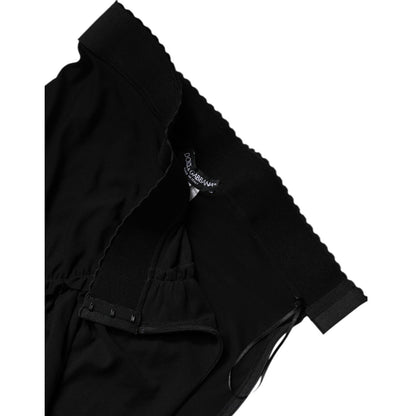 Dolce & Gabbana Black Mermaid Cut High Waist Midi Skirt