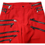 Dolce & Gabbana Red Zipper Embellished Straight Pants PAN75069-48