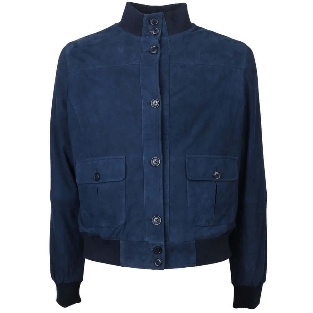 Emilio Romanelli Blue Calfskin Men Bomber Jacket EM-15261-IT42|M