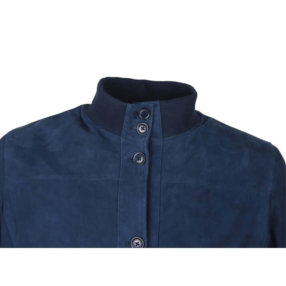 Emilio Romanelli Blue Calfskin Men Bomber Jacket EM-15261-IT42|M