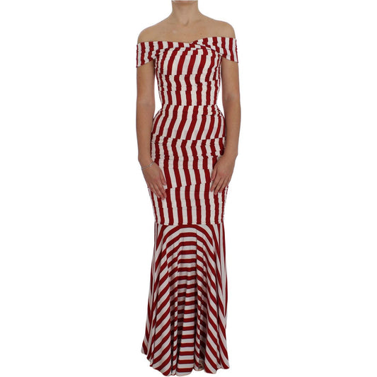 Dolce & Gabbana Red White Silk Stretch Dress NOC10086-3