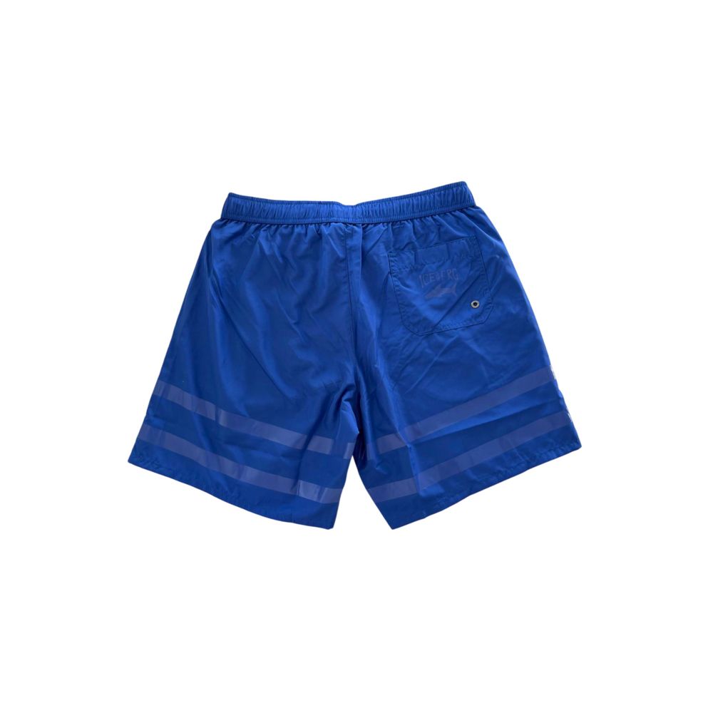 Iceberg Blue Polyester Men Swim Short