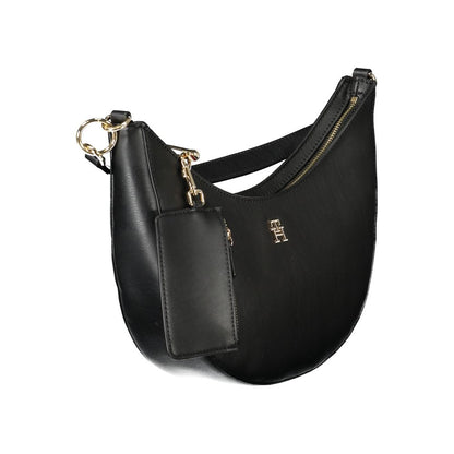 Tommy Hilfiger Black Polyurethane Women's Shoulder Bag