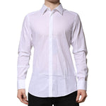 Dolce & Gabbana White MARTINI Long Sleeves Men Formal Shirt TSH906822-40