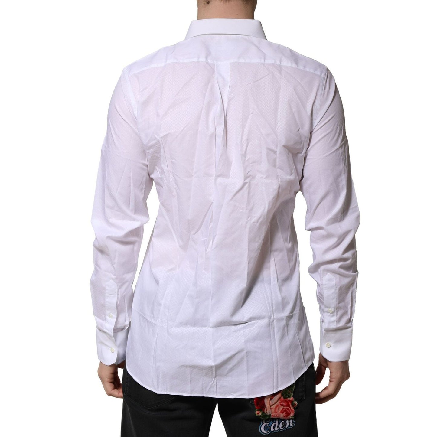 Dolce & Gabbana White MARTINI Long Sleeves Men Formal Shirt TSH906822-40