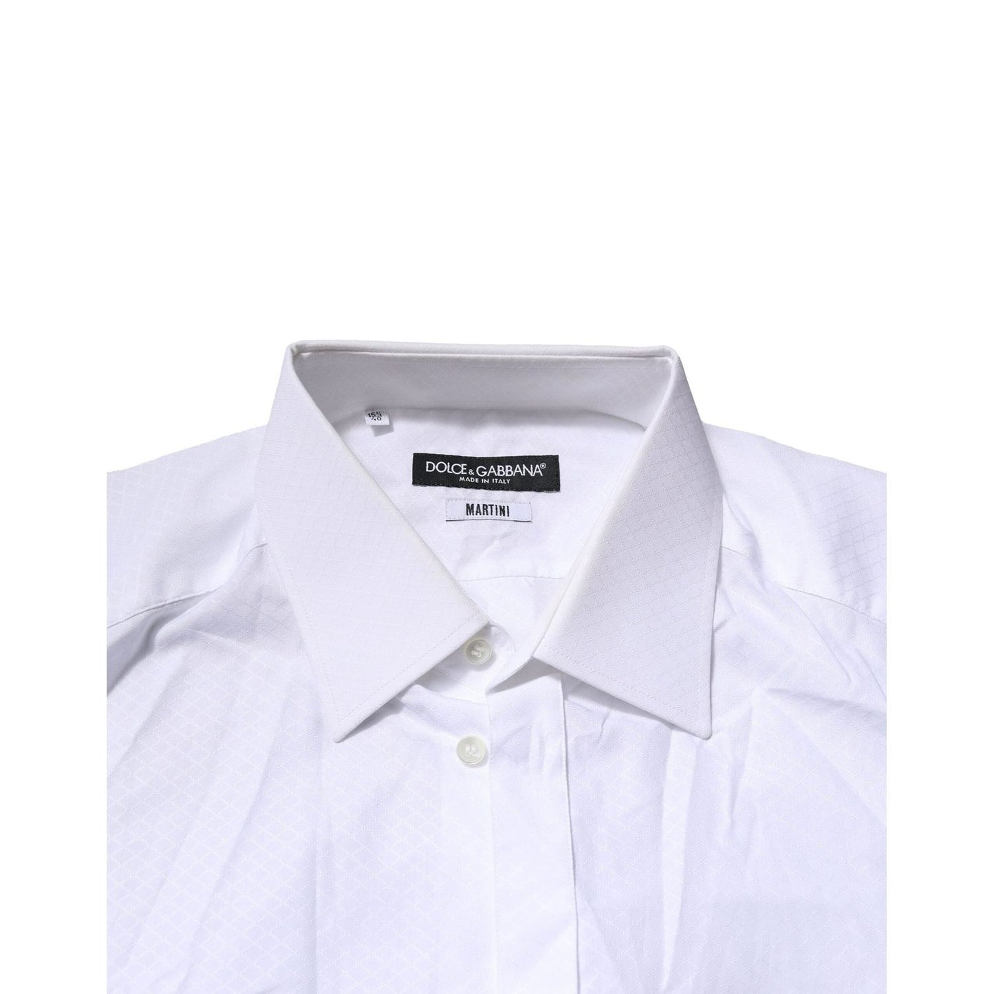 Dolce & Gabbana White MARTINI Long Sleeves Men Formal Shirt TSH906822-40