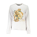 Cavalli Class White Cotton Sweater CA-26712-XS