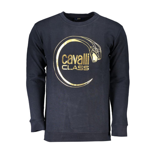 Cavalli Class Blue Cotton Sweater CA-26717-3XL