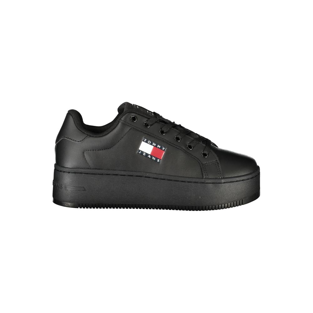 Tommy Hilfiger Black Polyester Platform Sneakers