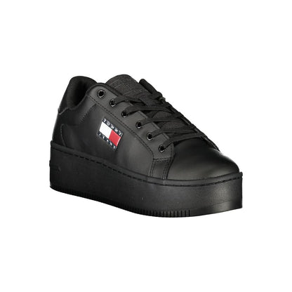 Tommy Hilfiger Black Polyester Platform Sneakers
