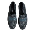 Dolce & Gabbana Blue Woven Leather Slip On Loafers Shoes MV7309-41