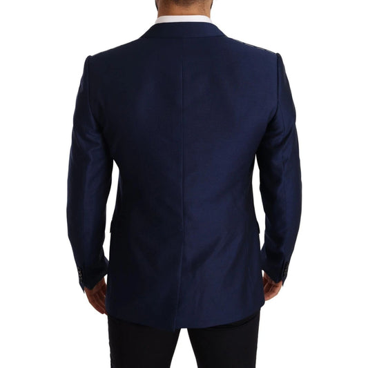 Dolce & Gabbana Blue MARTINI Wool Slim Fit Coat Blazer JKT2832-50