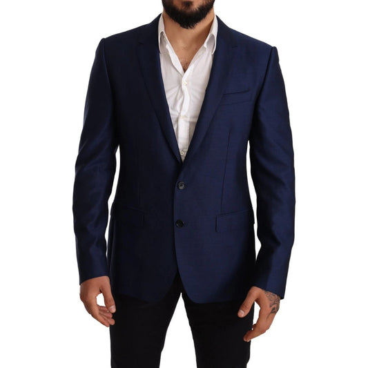 Dolce & Gabbana Blue MARTINI Wool Slim Fit Coat Blazer JKT2832-50
