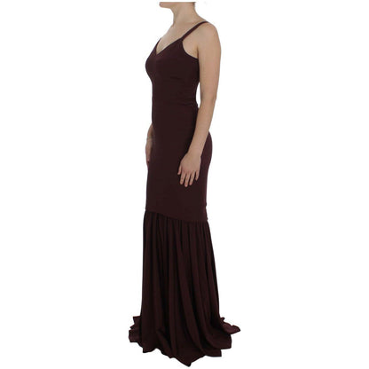 Dolce & Gabbana Bordeaux Stretch Full Length Sheath Dress