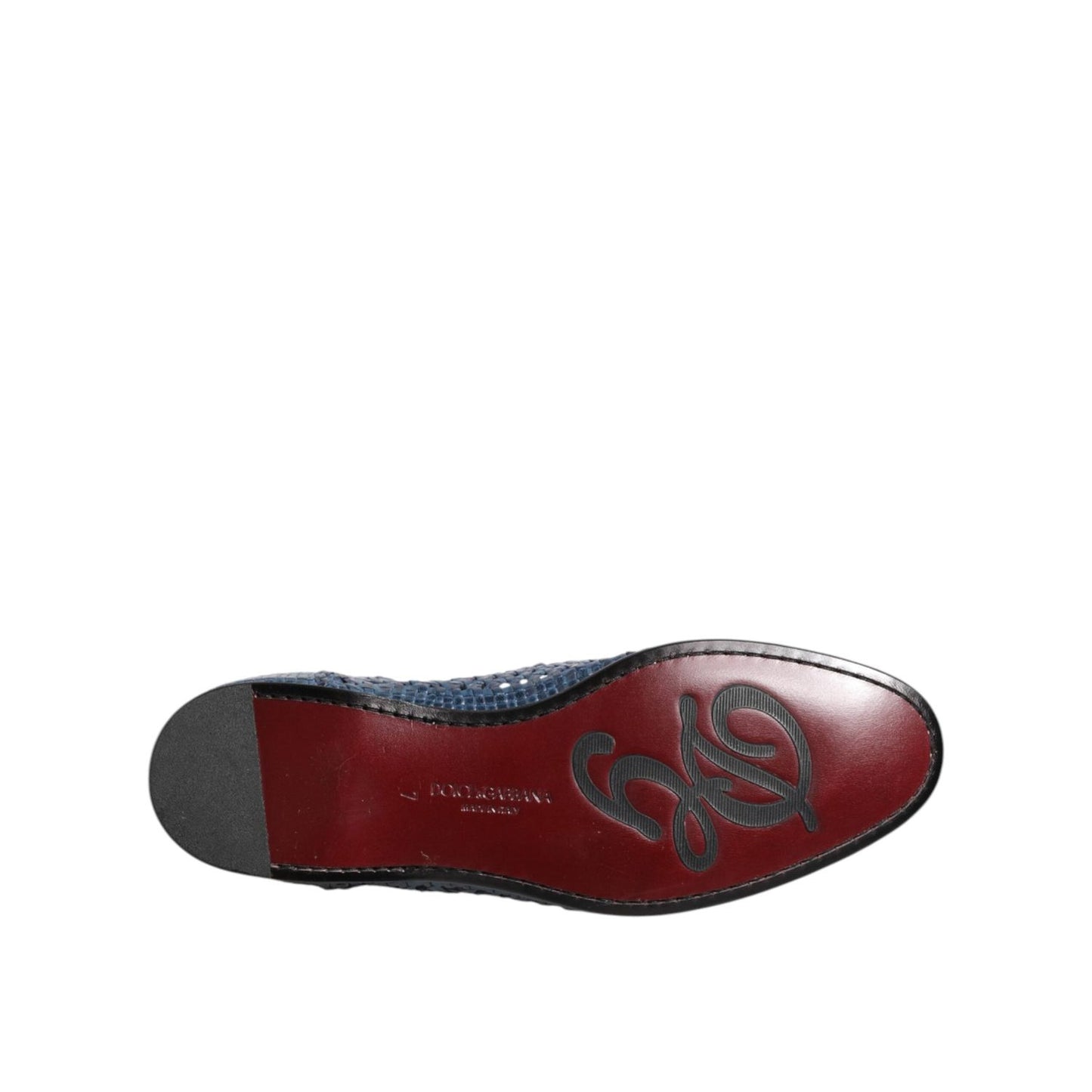 Dolce & Gabbana Blue Woven Leather Slip On Loafers Shoes MV7474-41