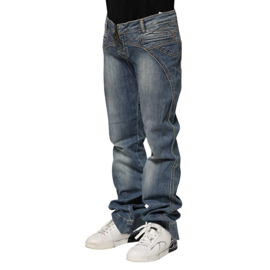 Just Cavalli Blue Washed Straight Fit Men Denim Jeans PAN74689-31