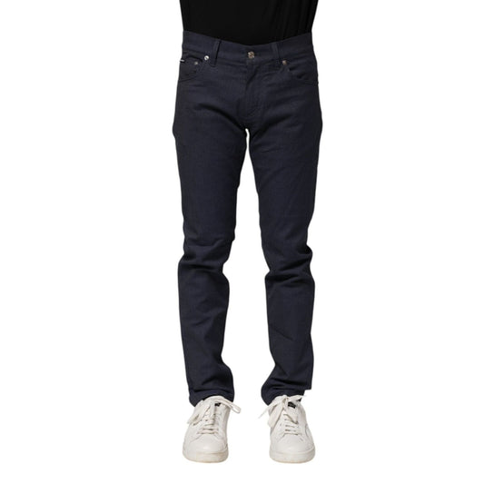 Dolce & Gabbana Dark Blue Cotton Skinny Denim Jeans PAN75248-46