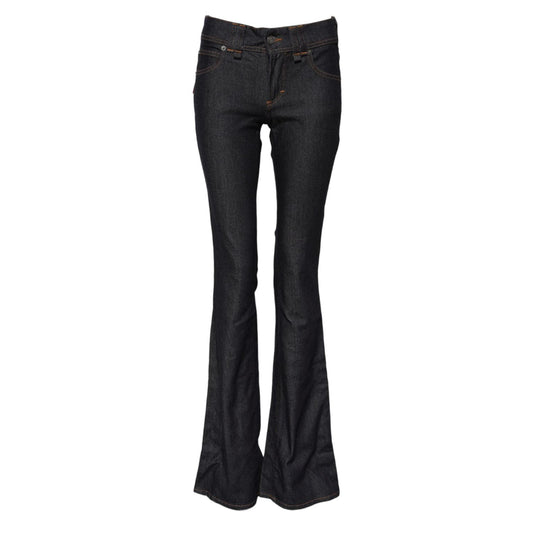 John Galliano Blue Mid Waist Cotton Wide Leg Denim Jeans PAN74828-25