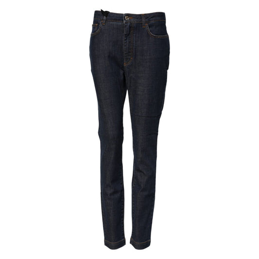 Dolce & Gabbana Blue Queen Patch AUDREY Mid Waist Denim Jeans PAN75110-42