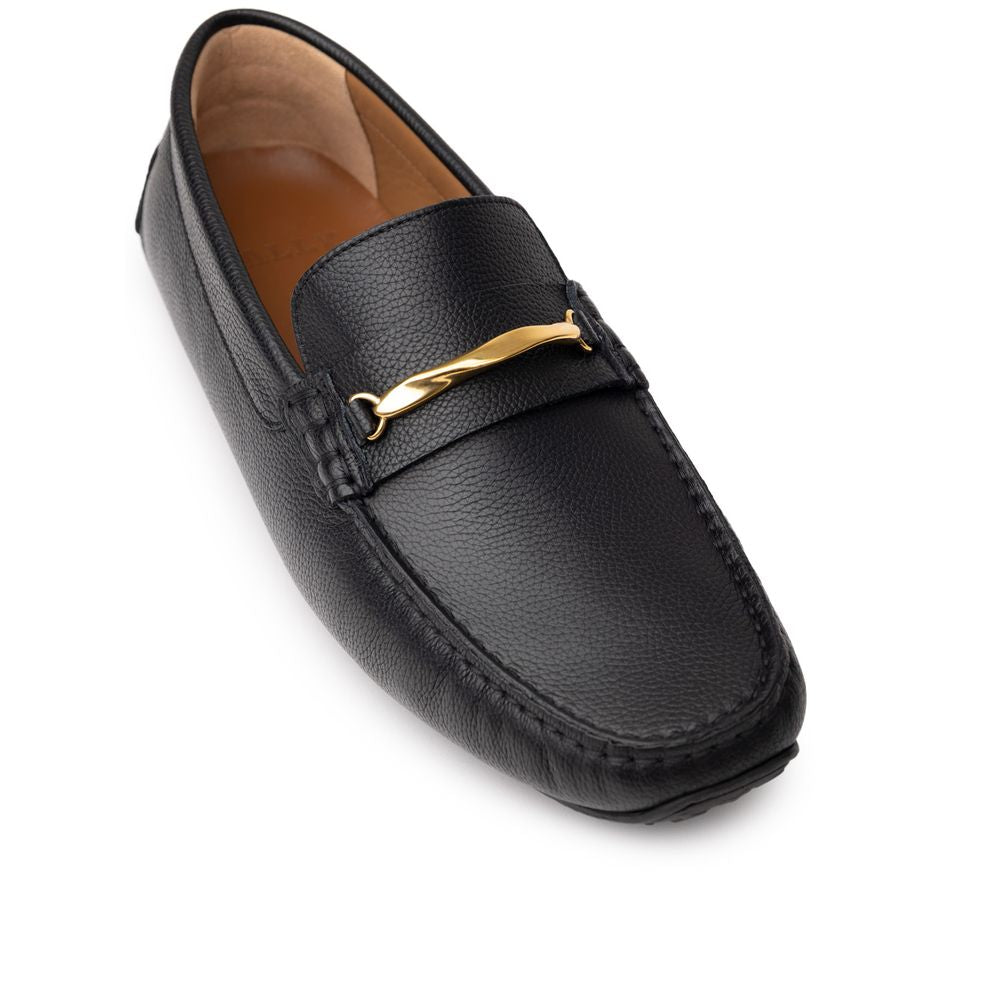Bally Black Leather Moccassin