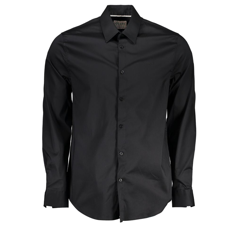 Guess Jeans Black Cotton Dress Shirt Guess Jeans