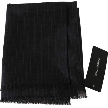 Dolce & Gabbana Gray 100% Wool Striped Pattern Wrap Scarf 1728,67345645728,Accessories,Dolce & Gabbana,Gray,Material: 100% Wool,Men,Men - Accessories,New with tags,Scarves - Accessories,Scarves - Men - Accessories,Scarves - Scarves - Accessories