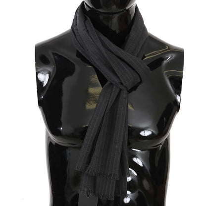 Dolce & Gabbana Gray 100% Wool Striped Pattern Wrap Scarf 1728,67345645728,Accessories,Dolce & Gabbana,Gray,Material: 100% Wool,Men,Men - Accessories,New with tags,Scarves - Accessories,Scarves - Men - Accessories,Scarves - Scarves - Accessories