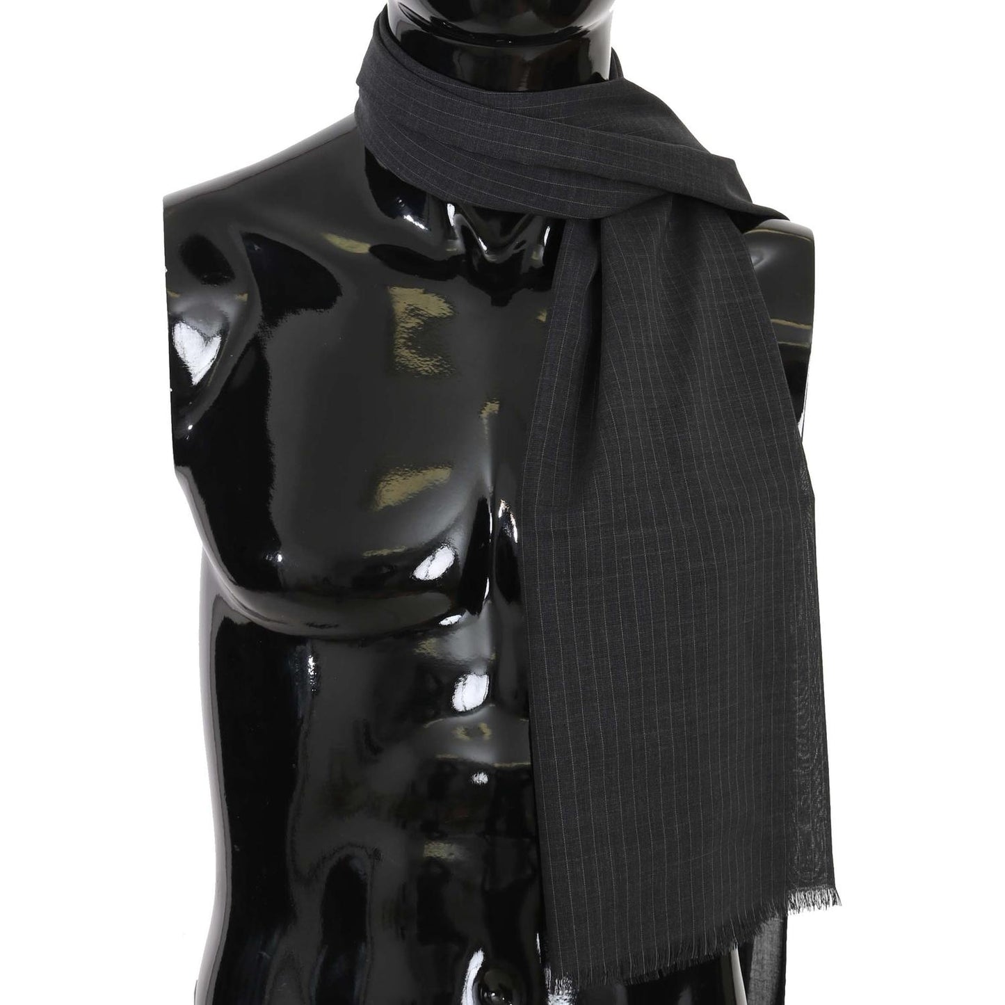 Dolce & Gabbana Gray 100% Wool Striped Pattern Wrap Scarf 1728,67345645728,Accessories,Dolce & Gabbana,Gray,Material: 100% Wool,Men,Men - Accessories,New with tags,Scarves - Accessories,Scarves - Men - Accessories,Scarves - Scarves - Accessories