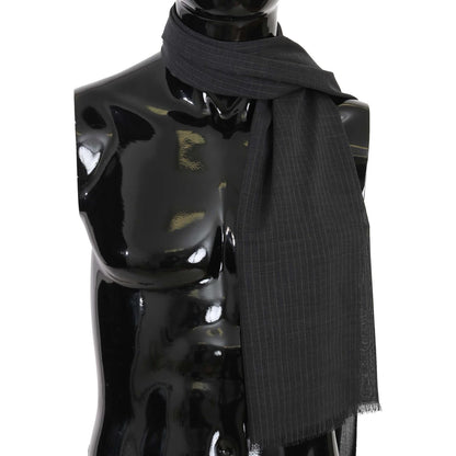 Dolce & Gabbana Gray 100% Wool Striped Pattern Wrap Scarf 1728,67345645728,Accessories,Dolce & Gabbana,Gray,Material: 100% Wool,Men,Men - Accessories,New with tags,Scarves - Accessories,Scarves - Men - Accessories,Scarves - Scarves - Accessories