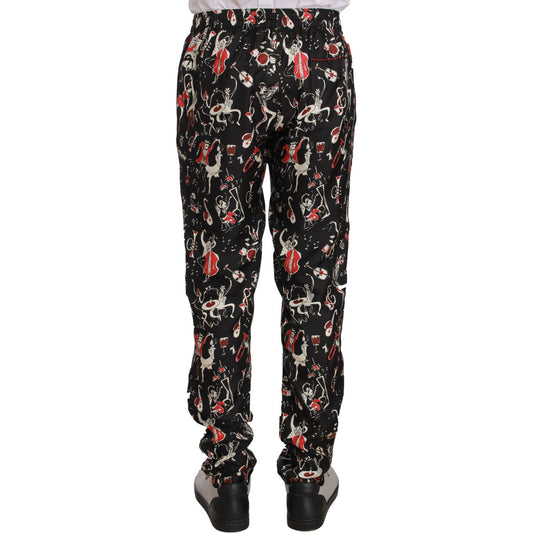 Dolce & Gabbana Red Musical Instrument Print Sleepwear Pants PAN61304-48