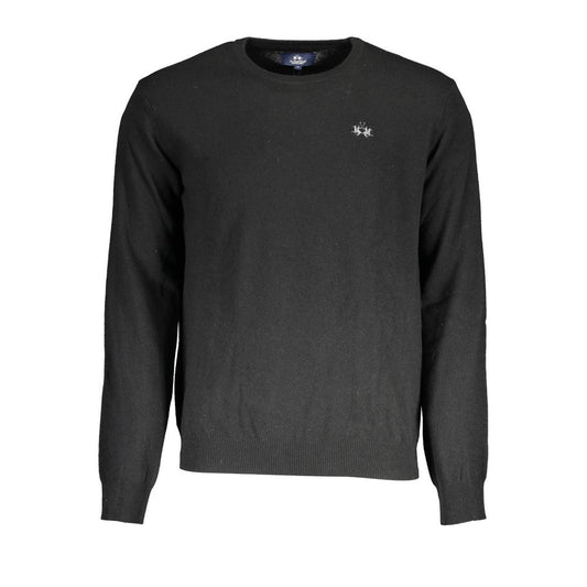 La Martina Black Wool Men's Sweater La Martina