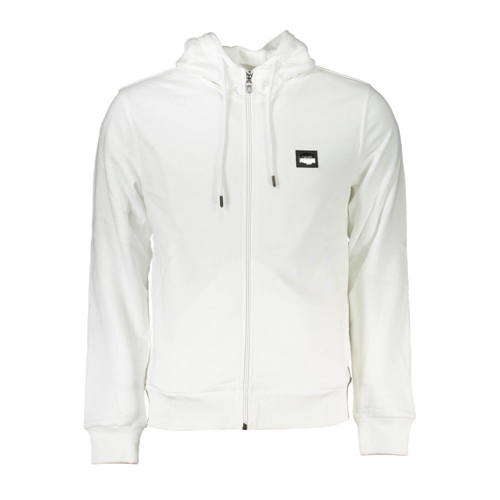 Cavalli Class White Cotton Sweatshirt Cavalli Class