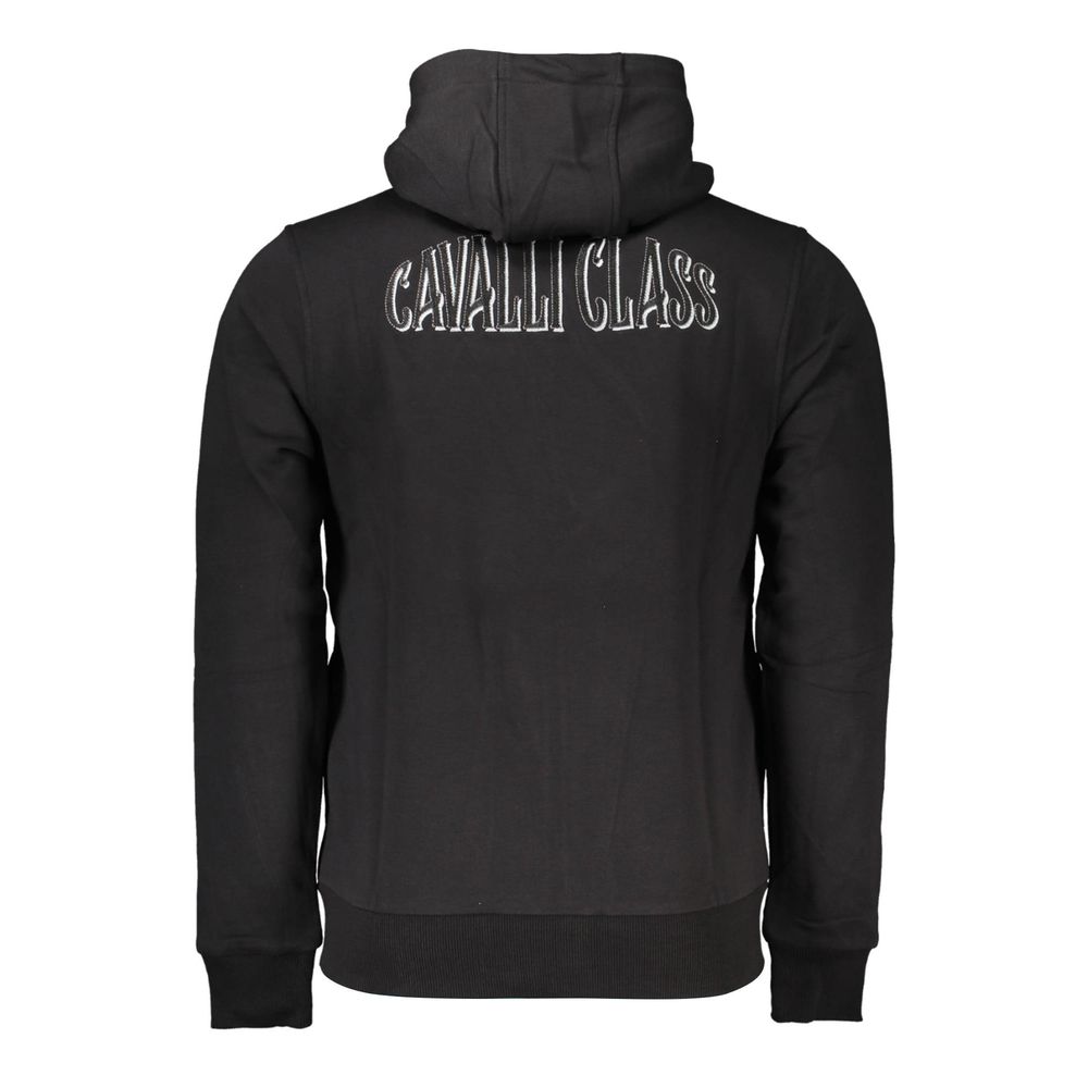 Cavalli Class Black Cotton Men Sweatshirt Cavalli Class