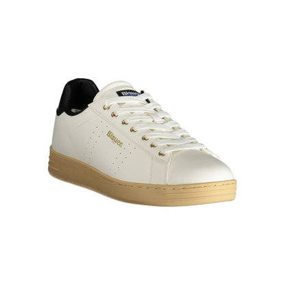 Blauer White Polyester Athletic Sneakers Blauer